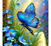 Jigsaw Puzzles for Adults 500 Piece Blue Butterfly Flower 45x45cm, Creative puzzles for adults 500 Piece Funny and Artistic Christmas Birthday Gifts for Boys Girls