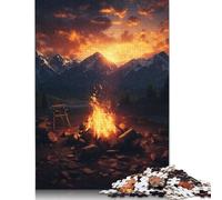 Jigsaw Puzzles For Adults 500 Piece Bonfire Sunset Mountains Puzzle Jigsaw For Adults Challenging Game 500pcs (52x38cm)