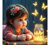 Jigsaw Puzzles for Adults 500 Piece Butterfly Curious Girl, Jigsaws 500 pieces for adults Family Activity, Challenging puzzles Games, Colourful, Beautiful Decoration Puzzle