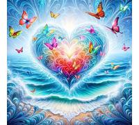 Jigsaw Puzzles For Adults 500 piece,Butterfly Heart Sea jigsaw puzzle 45x45 cm Challenging puzzles,DIY Puzzle for Home Decoration Family Perfect Game