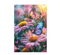 Jigsaw Puzzles for Adults 500 Piece Butterfly Large Puzzle Flower, Difficult Challenging Family Games for The Whole for Women, Wooden Jigsaws with Gift Box Packaging, Gifts for Women 52x38cm D-795