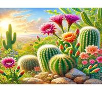 Jigsaw Puzzles for Adults 500 piece,Cactus Flowers puzzles for adults,Classic Educational Games DIY Handwork Puzzle for Home Decor Gift