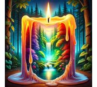 Jigsaw Puzzles for Adults 500 Piece Candle Jungle Night 45x45cm, Creative puzzles for adults 500 Piece Funny and Artistic Christmas Birthday Gifts for Boys Girls