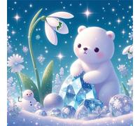 Jigsaw Puzzles For Adults 500 piece,Cartoon Bear Flower jigsaw puzzle 45x45 cm Challenging puzzles,DIY Puzzle for Home Decoration Family Perfect Game