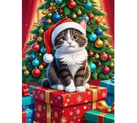Jigsaw Puzzles for Adults 500 Piece Christmas Hat Cat, Jigsaws 500 pieces for adults Family Activity, Challenging puzzles Games, Colourful, Beautiful Decoration Puzzle