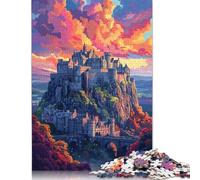 Jigsaw Puzzles For Adults 500 Piece Colored Castell Caernarfon Wooden Puzzles Difficult Puzzles Educational Toy Gift Puzzle Games 500pcs (52x38cm)