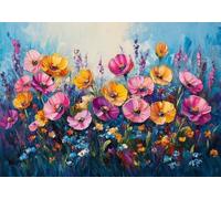Jigsaw Puzzles for Adults 500 Piece Colored Flowers Challenge Impossible Premium Sustainable Jigsaws, Exercise the Memory of Brain Encourage Feelings Between Each Whole for Women/Men Gift 52x38cm L-1
