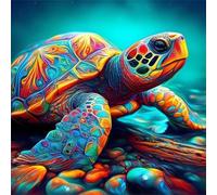 Jigsaw Puzzles For Adults 500 piece,Colored Turtle jigsaw puzzle 45x45 cm Challenging puzzles,DIY Puzzle for Home Decoration Family Perfect Game