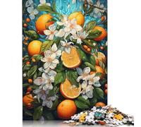 Jigsaw Puzzles For Adults 500 Piece Colorful Psychedelic Orange Flowers Puzzle Jigsaw For Adults Challenging Game 500pcs (52x38cm)