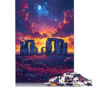 Jigsaw Puzzles for Adults 500 Piece Colorful Stonehenge Teens Jigsaw Puzzles Adults Teens Family Puzzle Game 500pcs (52x38cm)