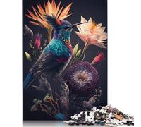 Jigsaw Puzzles for Adults 500 Piece Colourful Hummingbird Bird Jigsaw Puzzles for Adults 500 Pieces Challenging Game Puzzles 500pcs (52x38cm)