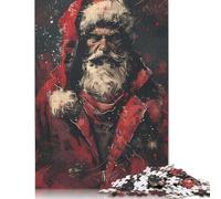 Jigsaw Puzzles for Adults 500 Piece Dark Santa Portrait Jigsaw Puzzles for Adults for Educational Games Home Decor 500pcs (52x38cm)