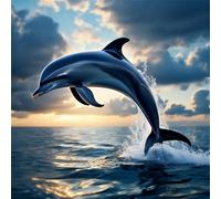 Jigsaw Puzzles For Adults 500 piece,Dolphin Scenery jigsaw puzzle 45x45 cm Challenging puzzles,DIY Puzzle for Home Decoration Family Perfect Game