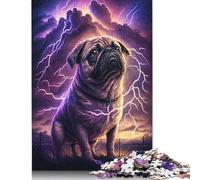 Jigsaw Puzzles for Adults 500 Piece Dream Pug Dog Jigsaw Puzzles for Adults for Educational Games Home Decor 500pcs (52x38cm)