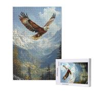 Jigsaw Puzzles for Adults 500 Piece Eagle Jigsaw Puzzles for Adults with Gift Box 52x38 cm, Wooden Puzzle Sky Challenging Puzzle Games Home Decoration, for The Whole Family,p1798t