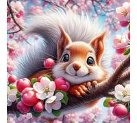 Jigsaw Puzzles for Adults 500 Piece Flower Bud Squirrel 45x45cm, Creative puzzles for adults 500 Piece Funny and Artistic Christmas Birthday Gifts for Boys Girls