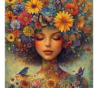 Jigsaw Puzzles for Adults 500 piece Flower Lady, 500 Piece Difficult jigsaw puzzles for adults, Challenging Jigsaws 500 pieces, Puzzle Game for The Whole for Women, Gifts for Men 45x45cm