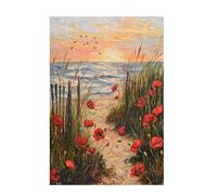 Jigsaw Puzzles for Adults 500 Piece Flower Large Puzzle Beach, Difficult Challenging Family Games for The Whole for Women, Wooden Jigsaws with Gift Box Packaging, Home Room Decor 52x38cm D-1277