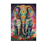 Jigsaw Puzzles for Adults 500 Piece Flower Large Puzzle Elephant, Difficult Challenging Family Games for The Whole for Women, Wooden Jigsaws with Gift Box Packaging, Gifts for Women 52x38cm D-1682