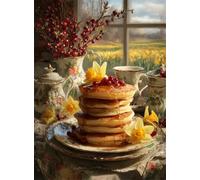 Jigsaw Puzzles for Adults 500 Piece Fluffy Pancakes Plate, Jigsaws 500 pieces for adults Family Activity, Challenging puzzles Games, Colourful, Beautiful Decoration Puzzle