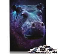 Jigsaw Puzzles for Adults 500 Piece Galaxy Animal Hippo Teens Jigsaw Puzzles Adults Teens Family Puzzle Game 500pcs (52x38cm)