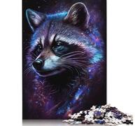 Jigsaw Puzzles for Adults 500 Piece Galaxy Animal Raccoon Jigsaw Puzzle Educational Game Challenge Toy Puzzles for Adults 500pcs (52x38cm)