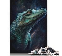 Jigsaw Puzzles for Adults 500 Piece Galaxy Crocodile Jigsaw Puzzles for Adults 500 Pieces Challenging Game Puzzles 500pcs (52x38cm)