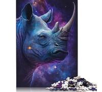 Jigsaw Puzzles for Adults 500 Piece Galaxy Rhinoceros Jigsaw Puzzles for Adults for Educational Games Home Decor 500pcs (52x38cm)