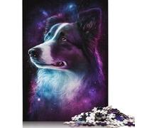 Jigsaw Puzzles for Adults 500 Piece Galaxy Star Border Collie Jigsaw Puzzles for Adults for Educational Games Home Decor 500pcs (52x38cm)