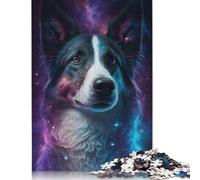 Jigsaw Puzzles For Adults 500 Piece Galaxy Star Border Collie Puzzle Jigsaw For Adults Challenging Game 500pcs (52x38cm)