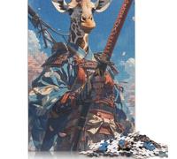Jigsaw Puzzles For Adults 500 Piece Giraffe Samurai Sakura Art Puzzle Jigsaw For Adults Challenging Game 500pcs (52x38cm)