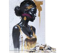 Jigsaw Puzzles for Adults 500 Piece Golden Woman Art Painting Jigsaw Puzzles for Adults for Educational Games Home Decor 500pcs (52x38cm)