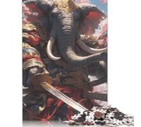 Jigsaw Puzzles For Adults 500 Piece Japanese Elephant Samurai Puzzle Jigsaw For Adults Challenging Game 500pcs (52x38cm)