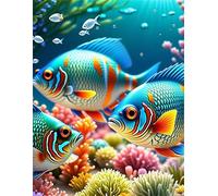 Jigsaw Puzzles for Adults 500 Piece jigsaw puzzles for Adult Educational Game Challenge Toy 500 Pieces Puzzle Challenging Games for The Whole for adults,Tropical Fish Corals puzzle Gifts