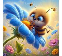 Jigsaw Puzzles for Adults 500 Piece jigsaw puzzles for Adult Educational Game Challenge Toy 500 Pieces Puzzle Challenging Games for The Whole for adults,Blue Flowers Bee puzzle Gifts