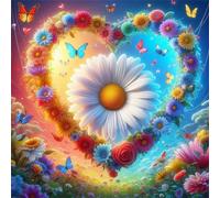 Jigsaw Puzzles for Adults 500 Piece jigsaw puzzles for Adult Educational Game Challenge Toy 500 Pieces Puzzle Challenging Games for The Whole for adults,Flower Daisy Heart puzzle Gifts