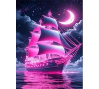 Jigsaw Puzzles for Adults 500 Piece jigsaw puzzles for Adult Educational Game Challenge Toy 500 Pieces Puzzle Challenging Games for The Whole for adults,Purple Moon Sailboat puzzle Gifts