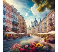 Jigsaw Puzzles for Adults 500 Piece jigsaw puzzles for Adult Educational Game Challenge Toy 500 Pieces Puzzle Challenging Games for The Whole for adults,City Street Scenery puzzle Gifts
