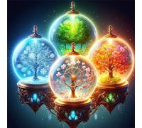 Jigsaw Puzzles for Adults 500 Piece jigsaw puzzles for Adult Educational Game Challenge Toy 500 Pieces Puzzle Challenging Games for The Whole for adults,Four Seasons Glass Ball puzzle Gifts