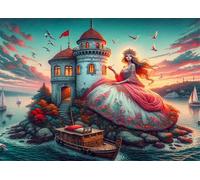Jigsaw Puzzles for Adults 500 Piece jigsaw puzzles for Adult Educational Game Challenge Toy 500 Pieces Puzzle Challenging Games for The Whole for adults,Lighthouse Girl Scenery puzzle Gifts