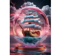 Jigsaw Puzzles for Adults 500 Piece jigsaw puzzles for Adult Educational Game Challenge Toy 500 Pieces Puzzle Challenging Games for The Whole for adults,Crystal Ball Sailboat puzzle Gifts