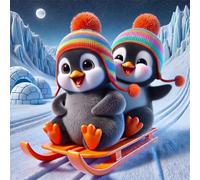 Jigsaw Puzzles for Adults 500 Piece jigsaw puzzles for Adult Educational Game Challenge Toy 500 Pieces Puzzle Challenging Games for The Whole for adults,Glacier Happy Penguins puzzle Gifts