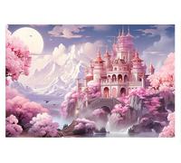 Jigsaw Puzzles for Adults 500 Piece jigsaw puzzles for Adult Educational Game Challenge Toy 500 Pieces Puzzle Challenging Games for The Whole for adults,Pink Castle Scenery puzzle Gifts