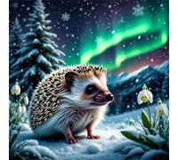 Jigsaw Puzzles for Adults 500 Piece jigsaw puzzles for Adult Educational Game Challenge Toy 500 Pieces Puzzle Challenging Games for The Whole for adults,Winter Aurora Hedgehog puzzle Gifts