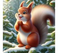 Jigsaw Puzzles for Adults 500 Piece jigsaw puzzles for Adult Educational Game Challenge Toy 500 Pieces Puzzle Challenging Games for The Whole for adults,Happy Winter Squirrel puzzle Gifts
