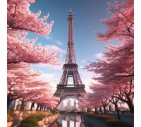 Jigsaw Puzzles for Adults 500 Piece jigsaw puzzles for Adult Educational Game Challenge Toy 500 Pieces Puzzle Challenging Games for The Whole for adults,Pink Street Eiffel Tower puzzle Gifts