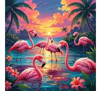 Jigsaw Puzzles for Adults 500 Piece jigsaw puzzles for Adult Educational Game Challenge Toy 500 Pieces Puzzle Challenging Games for The Whole for adults,Sunset Lake Flamingos puzzle Gifts