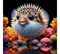 Jigsaw Puzzles for Adults 500 Piece jigsaw puzzles for Adult Educational Game Challenge Toy 500 Pieces Puzzle Challenging Games for The Whole for adults,Coral Pufferfish puzzle Gifts