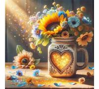 Jigsaw Puzzles for Adults 500 Piece jigsaw puzzles for Adult Educational Game Challenge Toy 500 Pieces Puzzle Challenging Games for The Whole for adults,Heart-Shaped Cup Flowers puzzle Gifts
