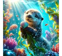 Jigsaw Puzzles for Adults 500 Piece jigsaw puzzles for Adult Educational Game Challenge Toy 500 Pieces Puzzle Challenging Games for The Whole for adults,Underwater Coral Otter puzzle Gifts